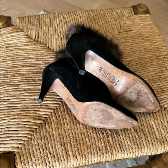 BALLY Black Leather Fur Trim Ankle Boots Made in Italy Designer Luxury Classic - Picture 8 of 12